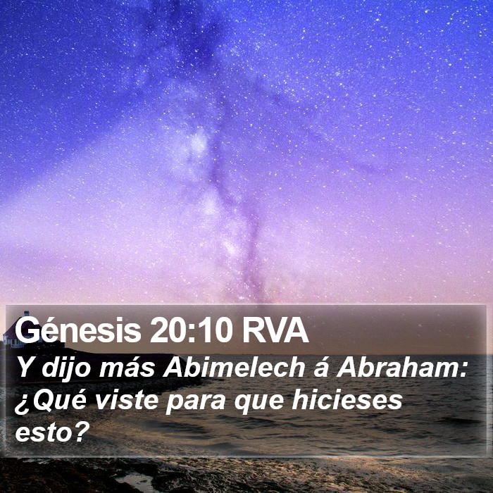 Génesis 20:10 RVA Bible Study