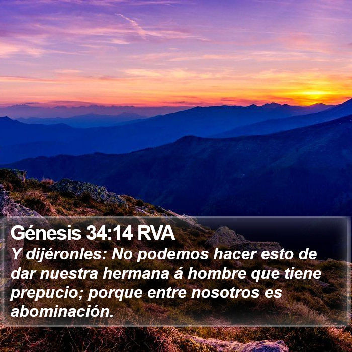 Génesis 34:14 RVA Bible Study