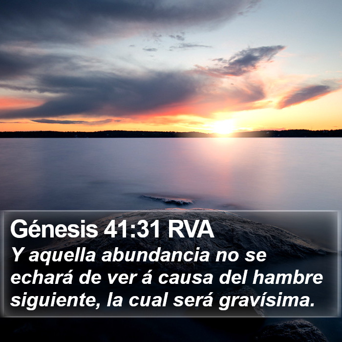 Génesis 41:31 RVA Bible Study