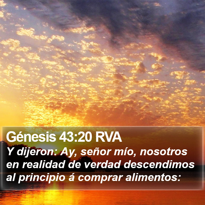Génesis 43:20 RVA Bible Study
