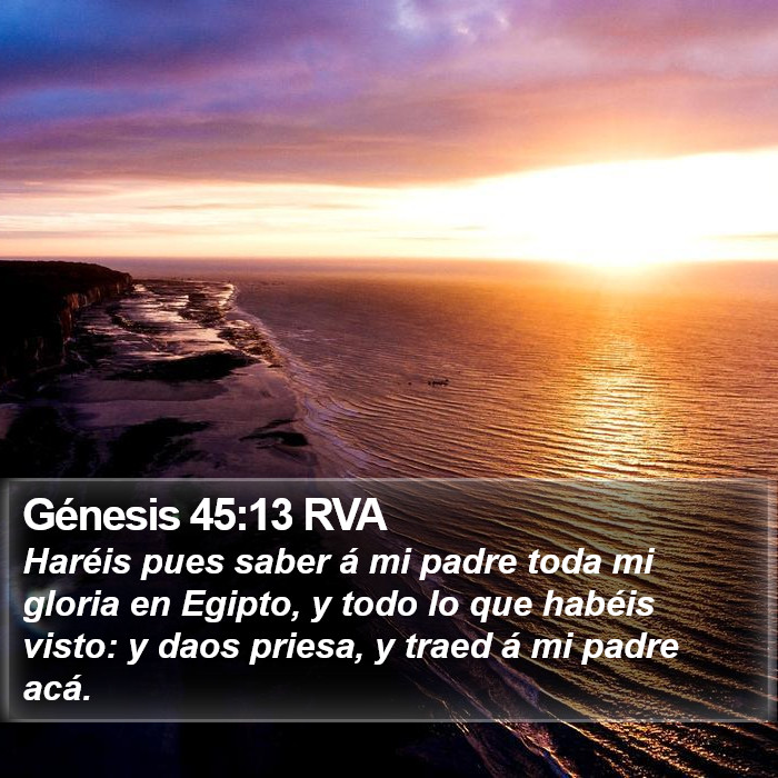 Génesis 45:13 RVA Bible Study