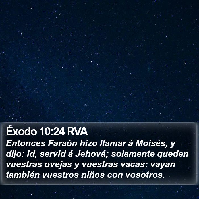 Éxodo 10:24 RVA Bible Study