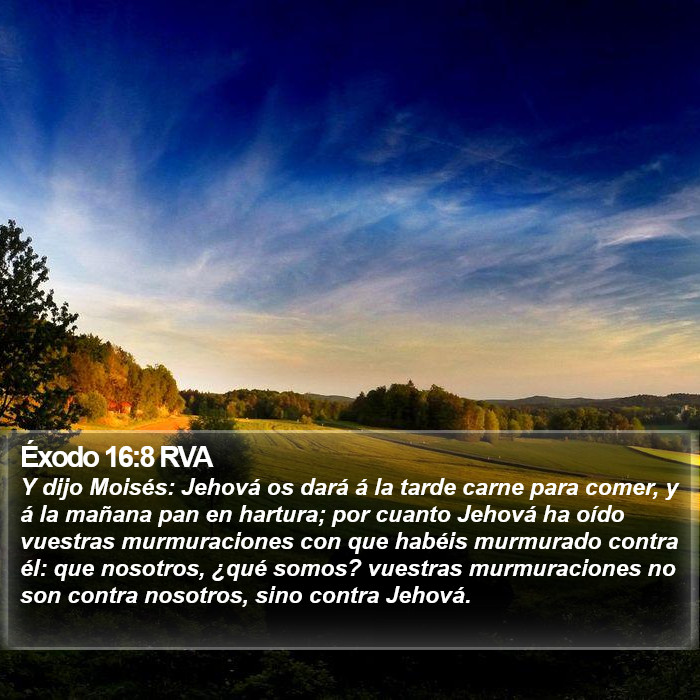 Éxodo 16:8 RVA Bible Study
