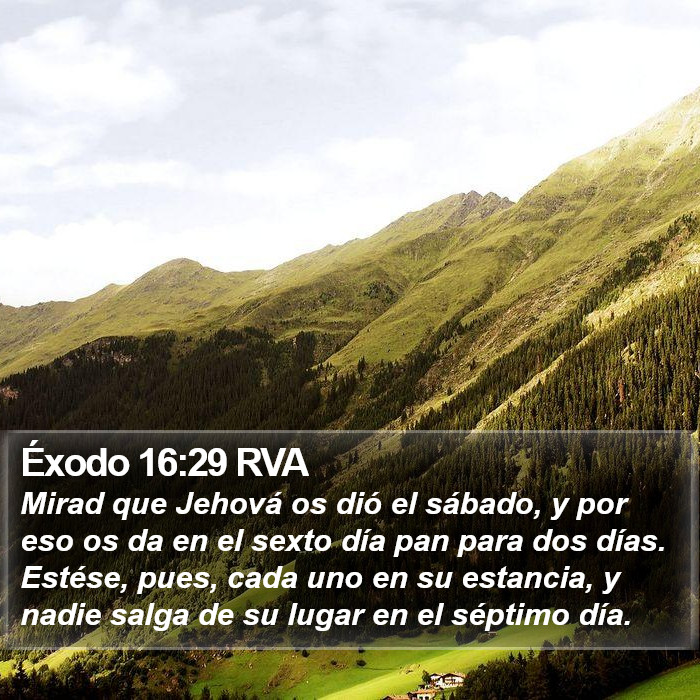 Éxodo 16:29 RVA Bible Study