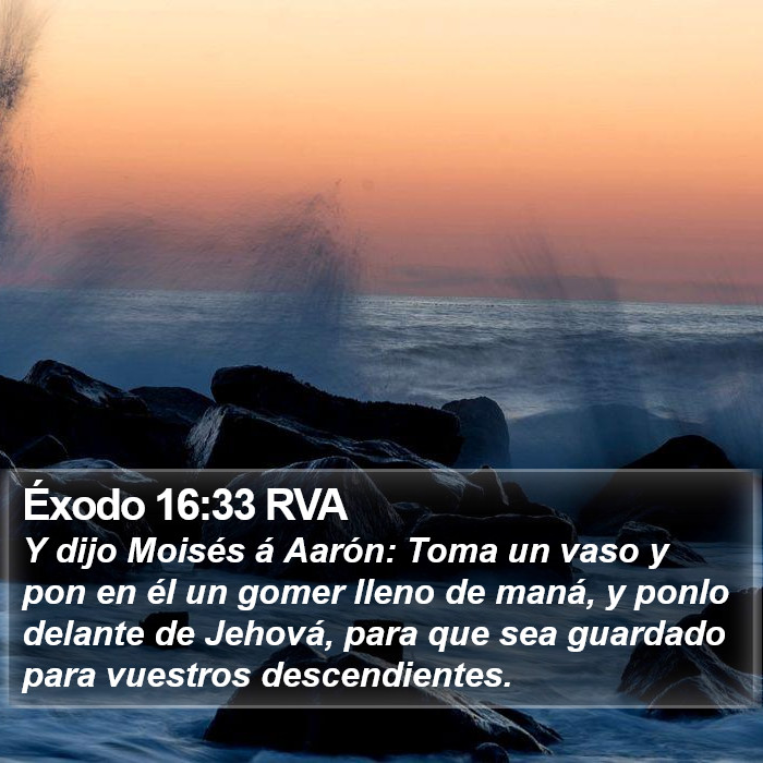 Éxodo 16:33 RVA Bible Study