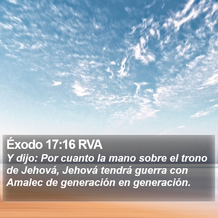 Éxodo 17:16 RVA Bible Study