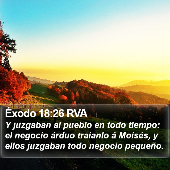 Éxodo 18:26 RVA Bible Study