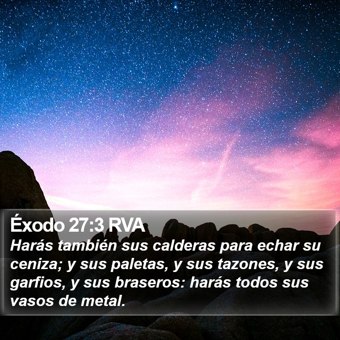 Éxodo 27:3 RVA Bible Study