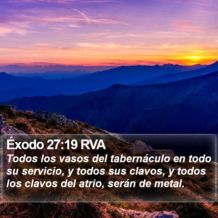 Éxodo 27:19 RVA Bible Study