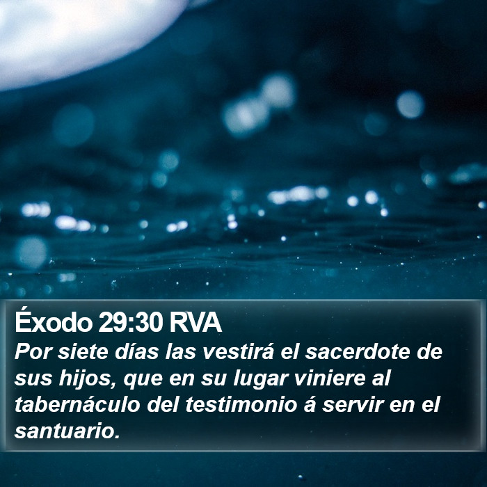 Éxodo 29:30 RVA Bible Study