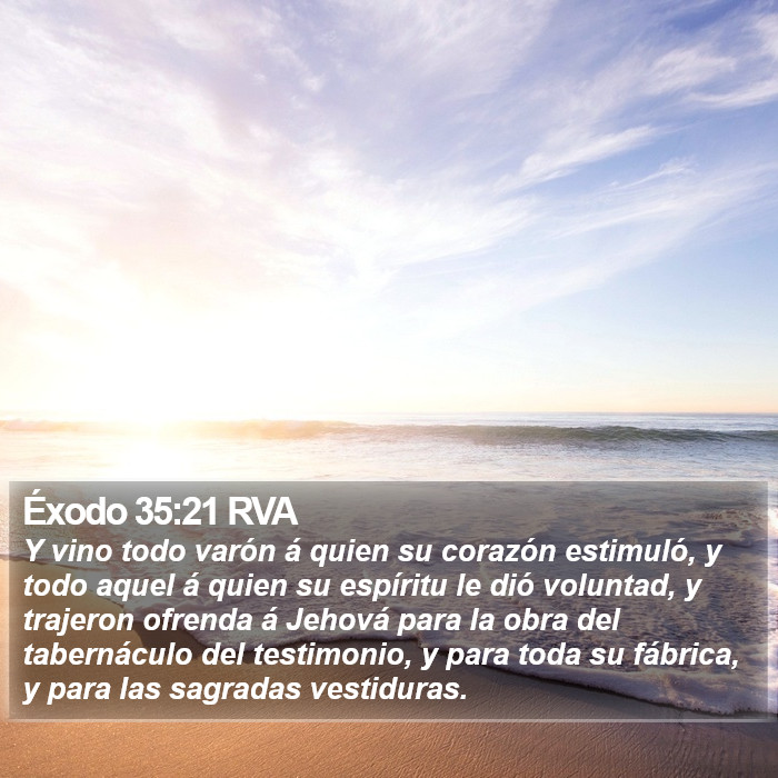 Éxodo 35:21 RVA Bible Study