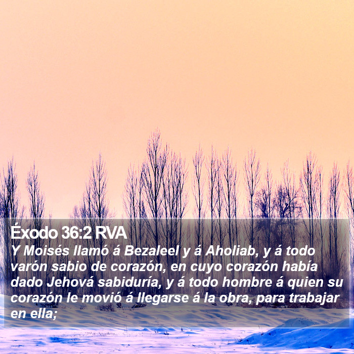 Éxodo 36:2 RVA Bible Study