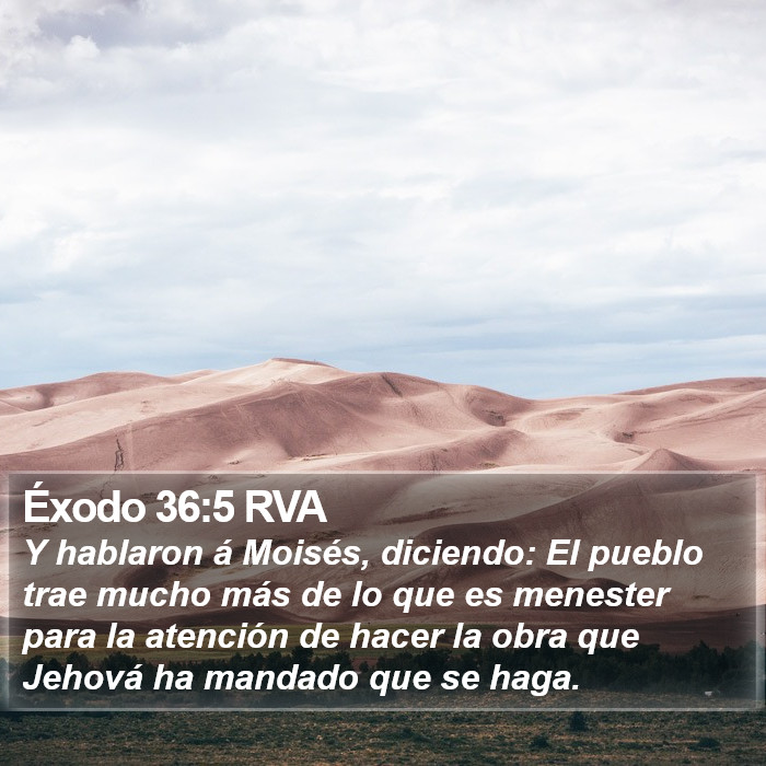 Éxodo 36:5 RVA Bible Study