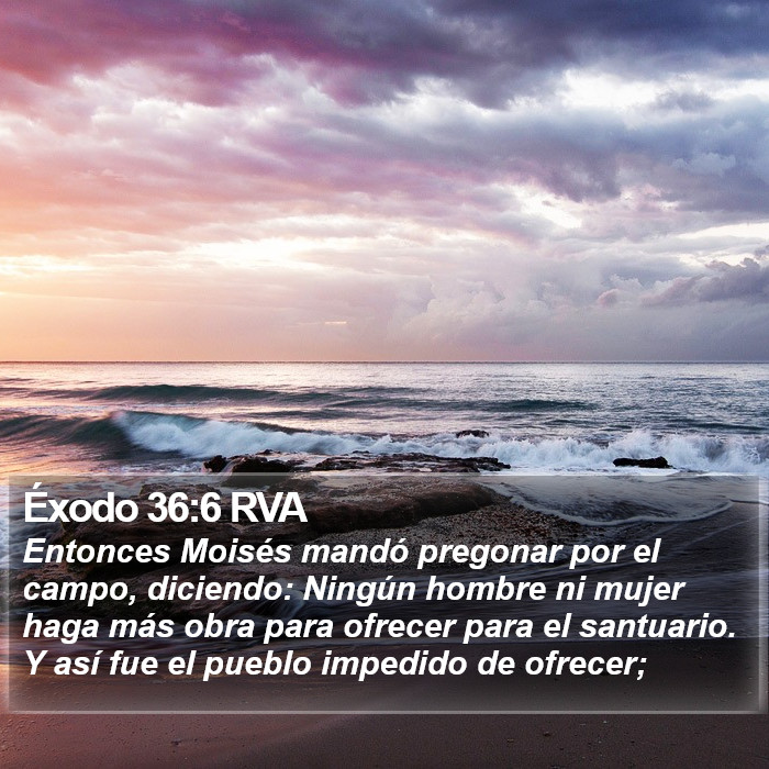 Éxodo 36:6 RVA Bible Study