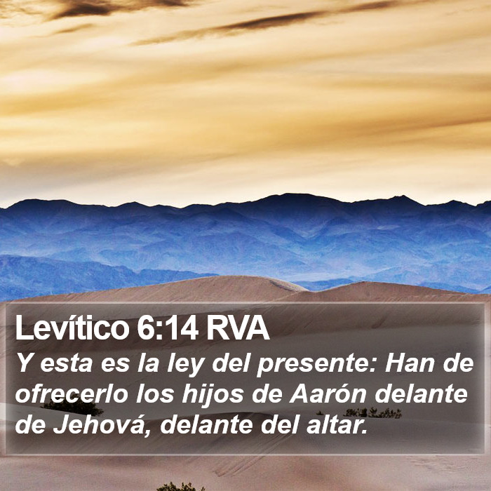 Levítico 6:14 RVA Bible Study