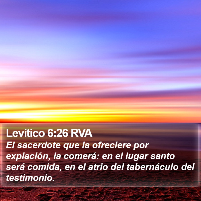 Levítico 6:26 RVA Bible Study