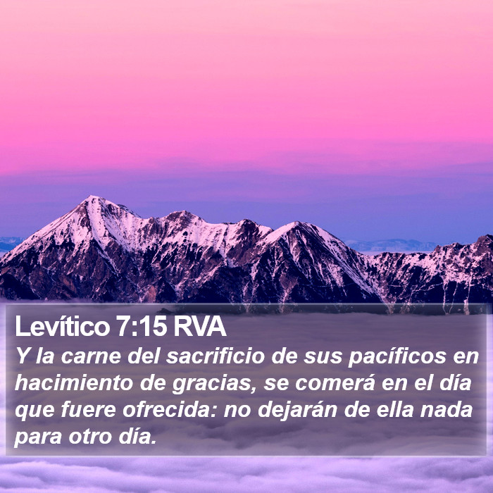 Levítico 7:15 RVA Bible Study