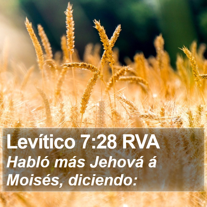 Levítico 7:28 RVA Bible Study