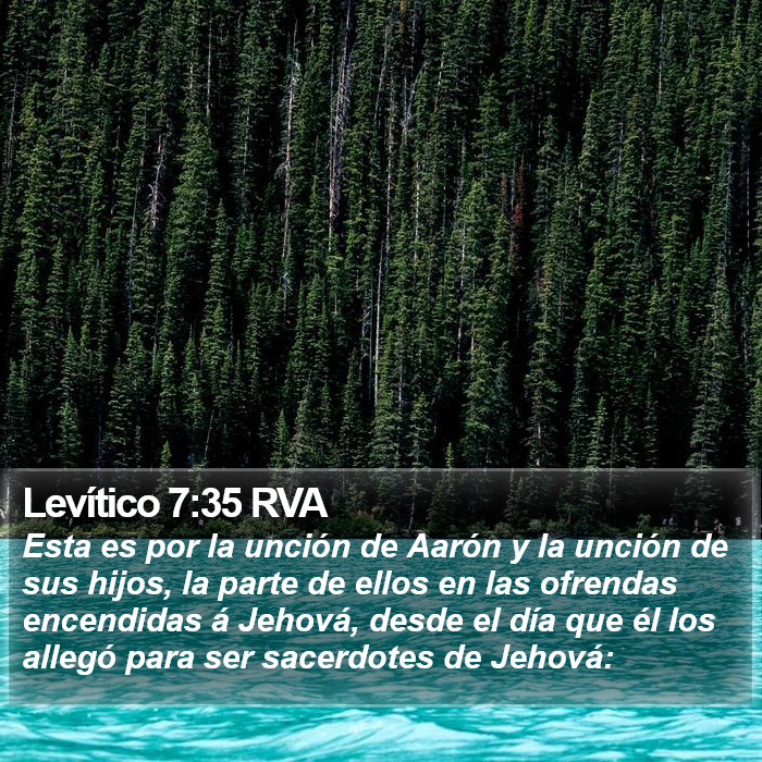 Levítico 7:35 RVA Bible Study