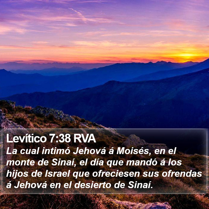 Levítico 7:38 RVA Bible Study