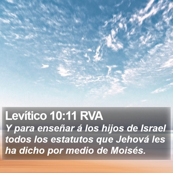 Levítico 10:11 RVA Bible Study