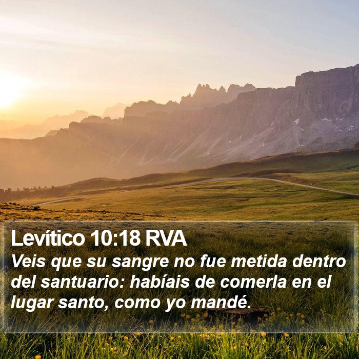 Levítico 10:18 RVA Bible Study