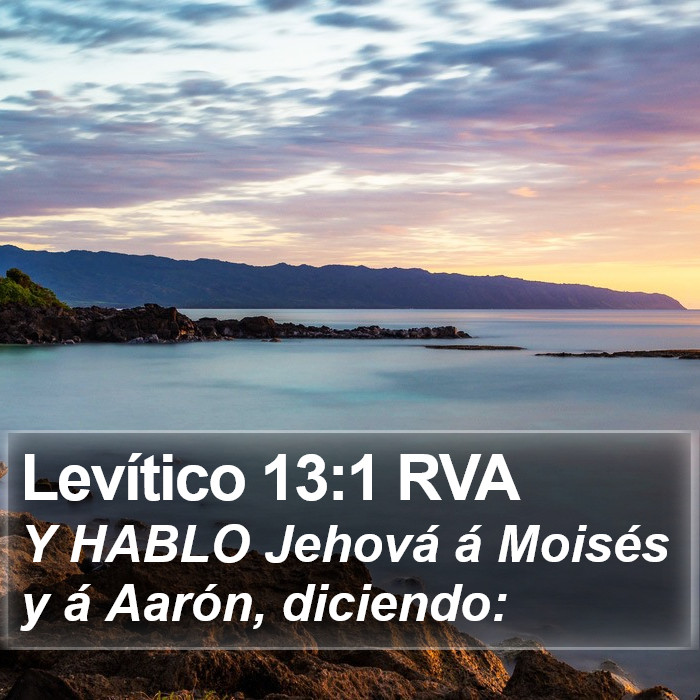 Levítico 13:1 RVA Bible Study