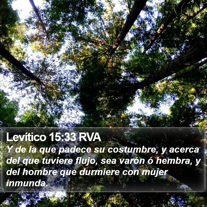 Levítico 15:33 RVA Bible Study