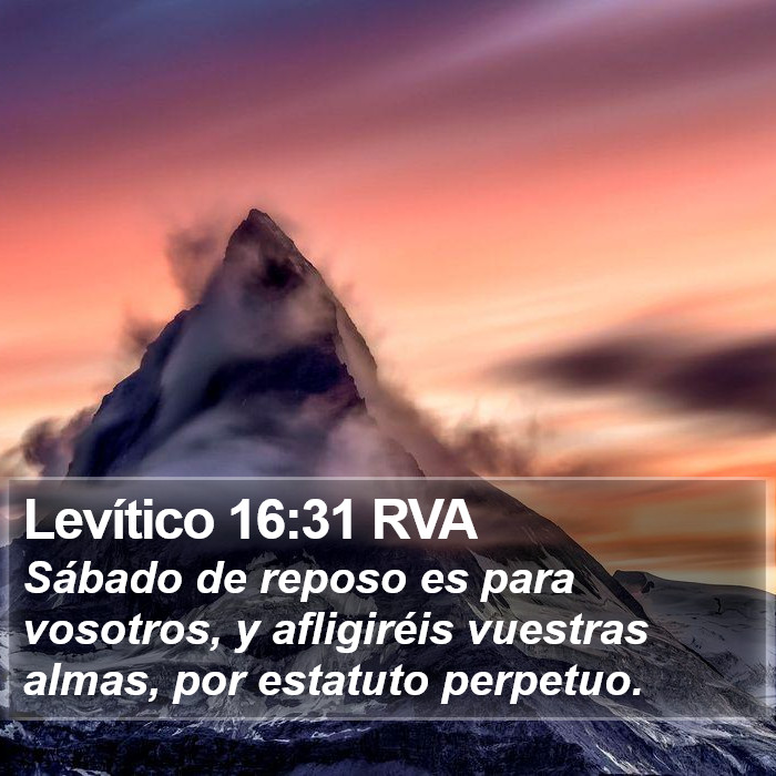 Levítico 16:31 RVA Bible Study