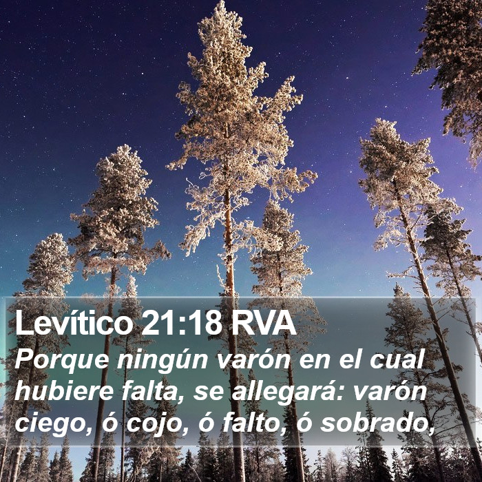 Levítico 21:18 RVA Bible Study