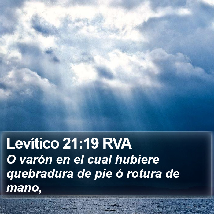 Levítico 21:19 RVA Bible Study