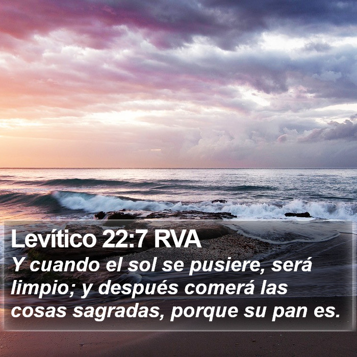 Levítico 22:7 RVA Bible Study