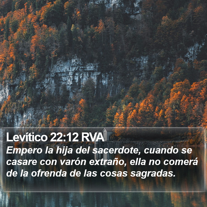 Levítico 22:12 RVA Bible Study