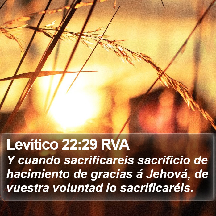 Levítico 22:29 RVA Bible Study