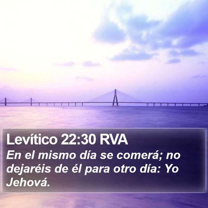 Levítico 22:30 RVA Bible Study