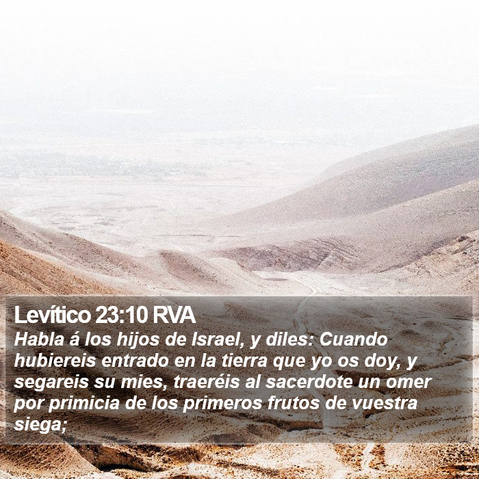 Levítico 23:10 RVA Bible Study