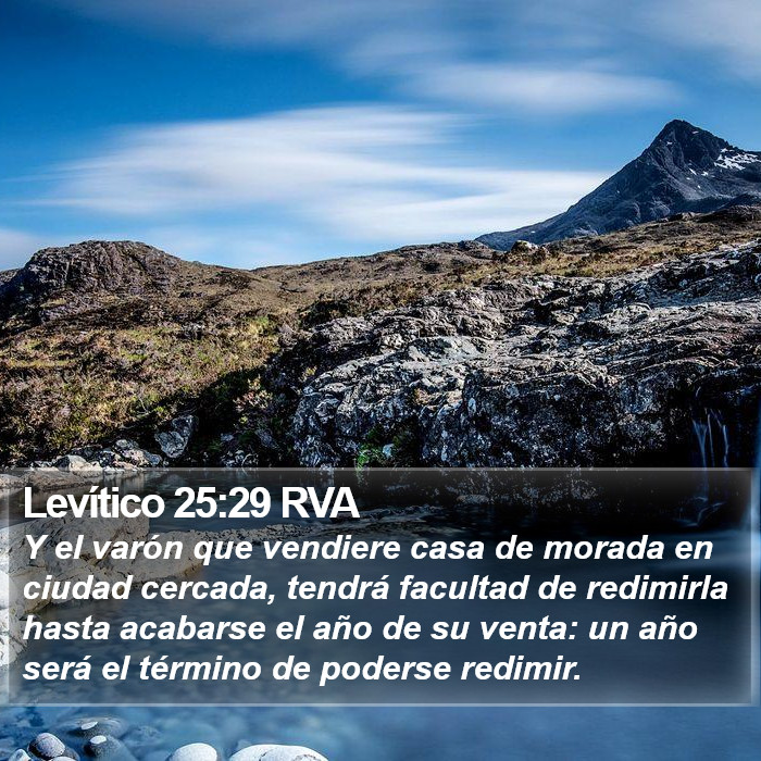 Levítico 25:29 RVA Bible Study