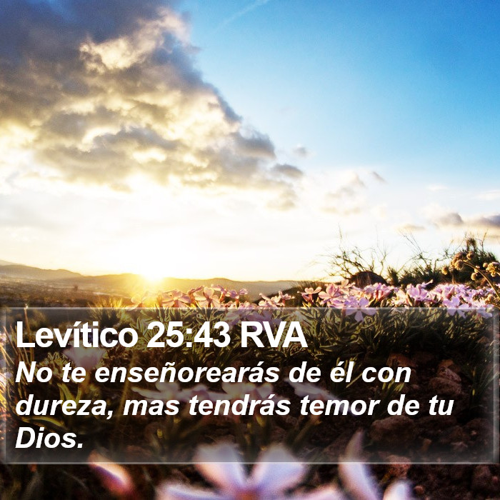 Levítico 25:43 RVA Bible Study