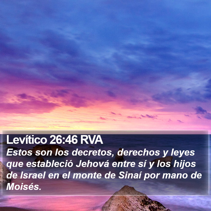 Levítico 26:46 RVA Bible Study