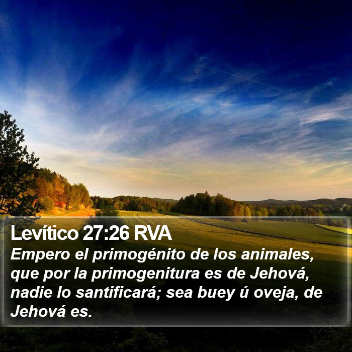 Levítico 27:26 RVA Bible Study