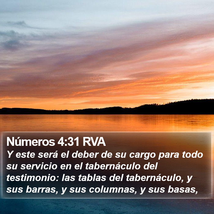 Números 4:31 RVA Bible Study