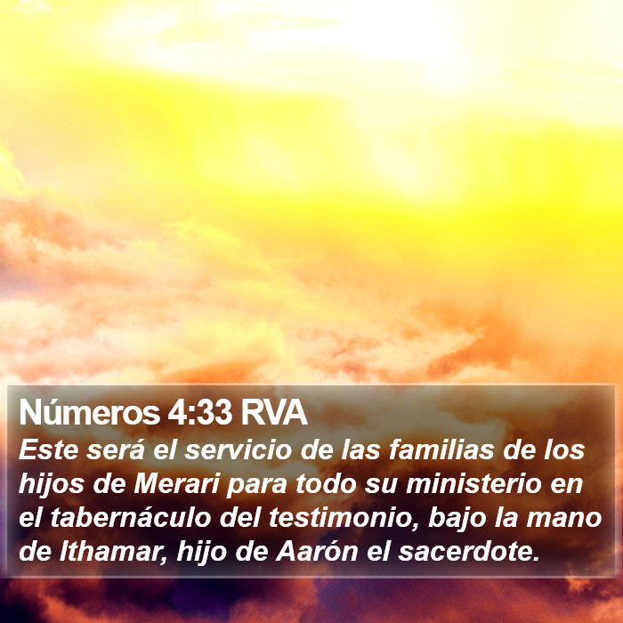 Números 4:33 RVA Bible Study