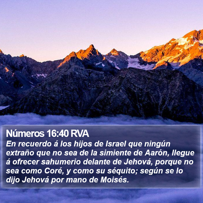 Números 16:40 RVA Bible Study