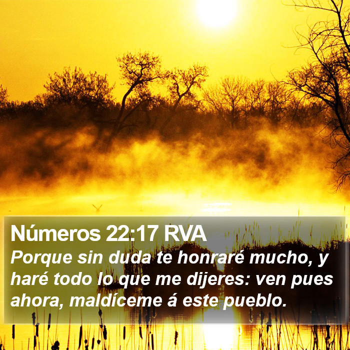 Números 22:17 RVA Bible Study