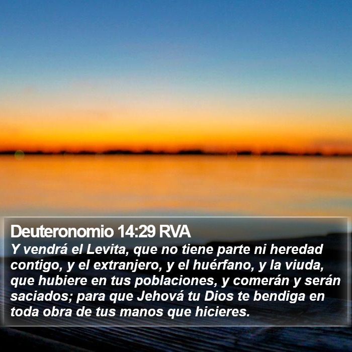 Deuteronomio 14:29 RVA Bible Study