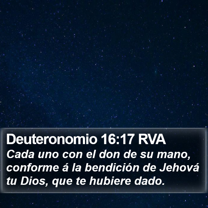 Deuteronomio 16:17 RVA Bible Study