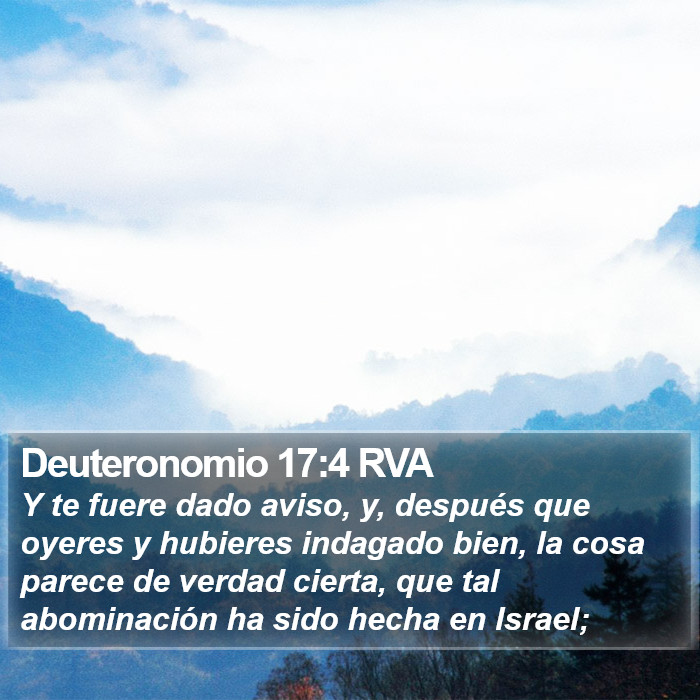 Deuteronomio 17:4 RVA Bible Study