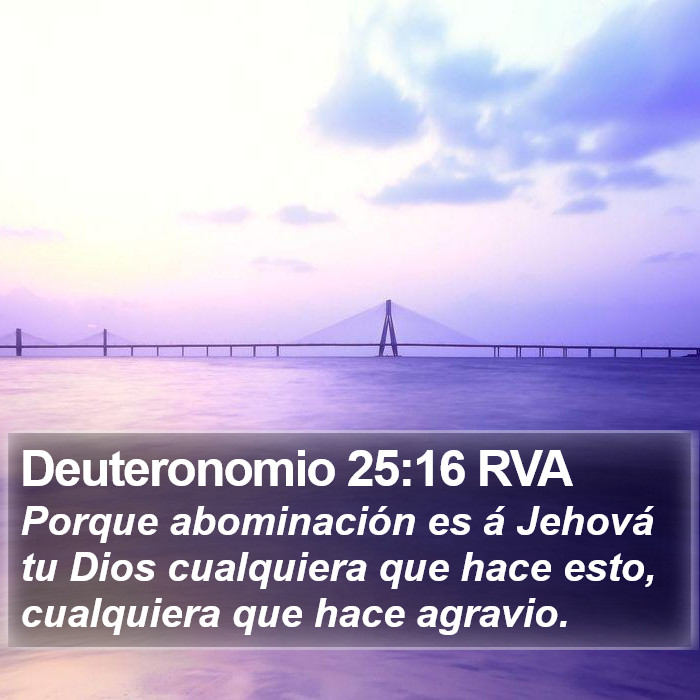 Deuteronomio 25:16 RVA Bible Study