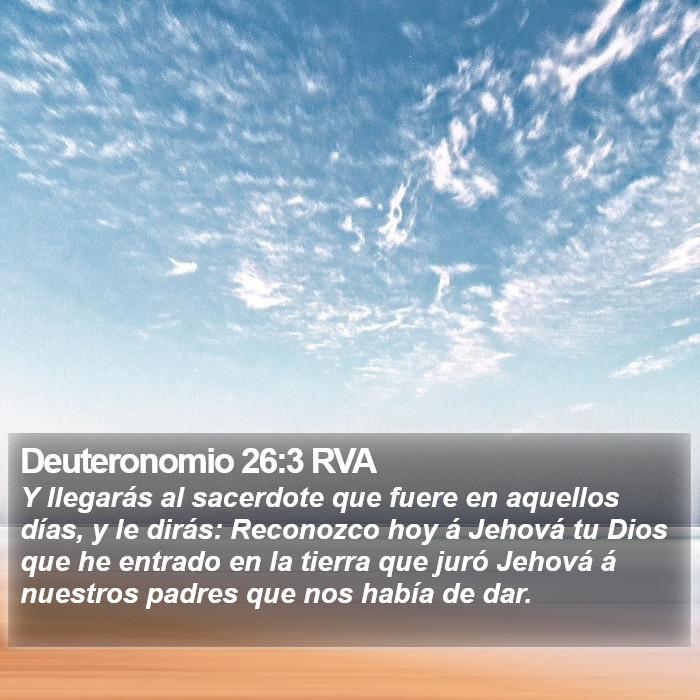 Deuteronomio 26:3 RVA Bible Study