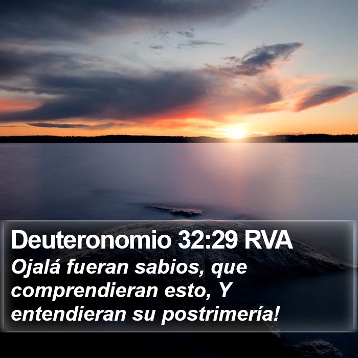 Deuteronomio 32:29 RVA Bible Study